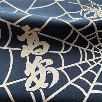 大相撲　反物ロール Amazon.co.jp: 高安 関 反物 紺地の蜘蛛柄 相撲 力士 大相撲